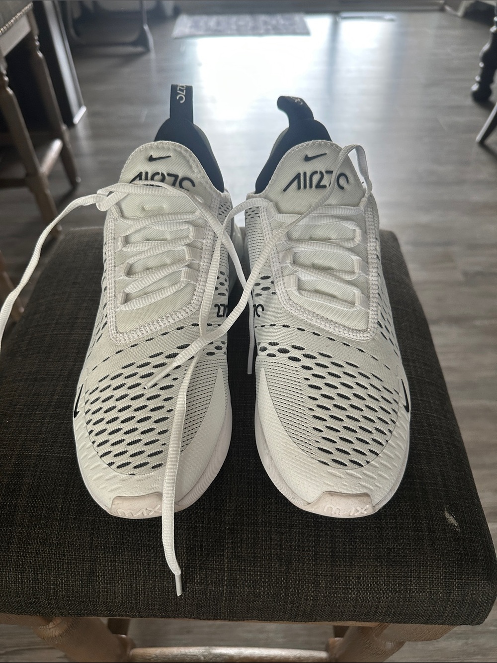 Nike Men’s Air Max 270 White and Black Athletic Sneakers